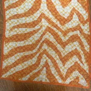 Coach Orange Patterned Scarf
